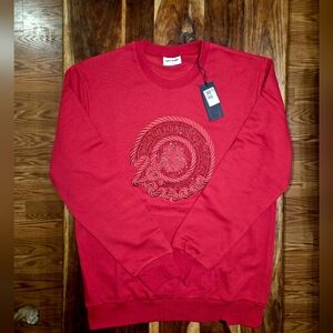 Left Points Red Lion Embroidered Men's Sweater
